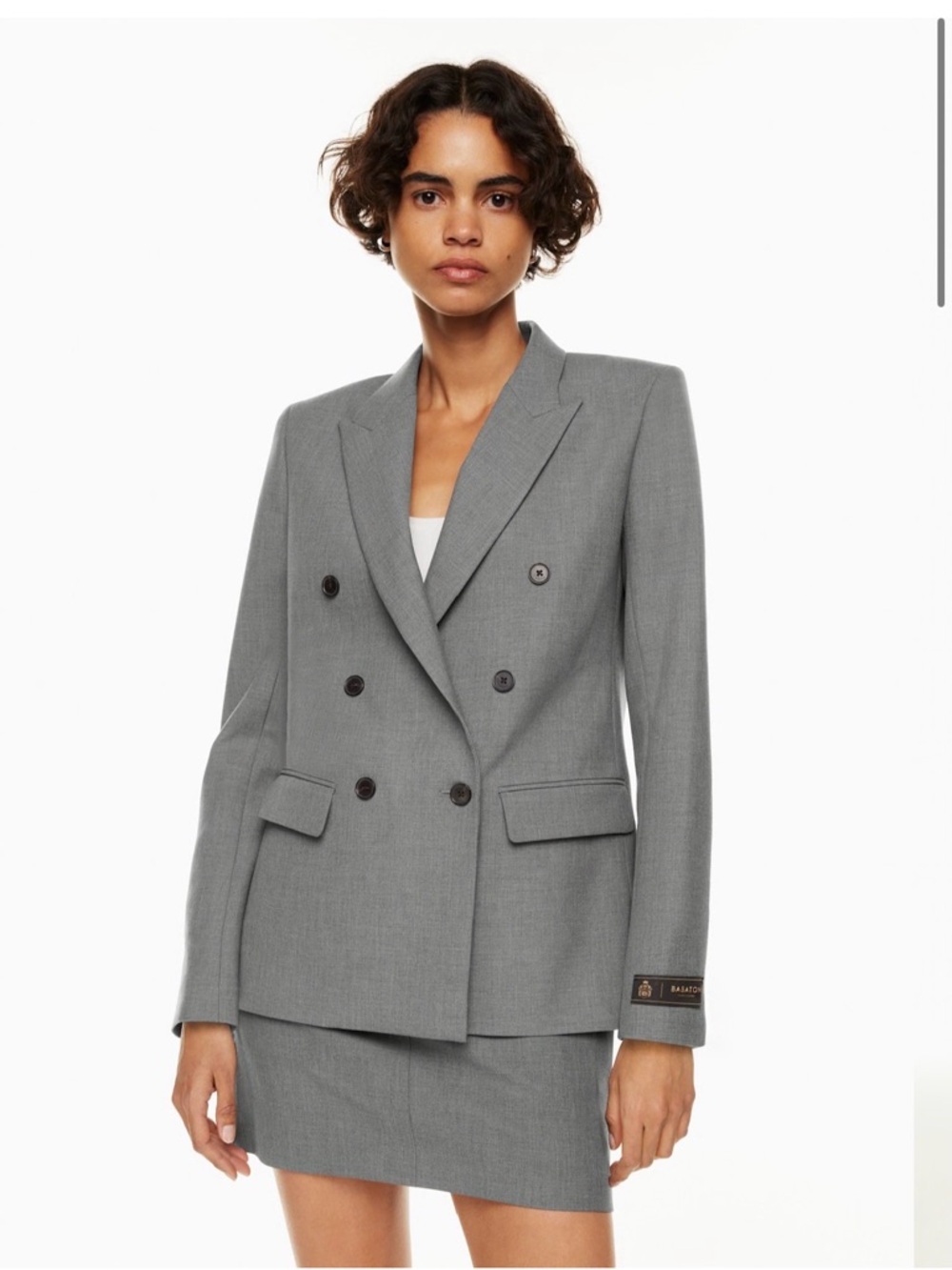 Babaton Camel Double-Breasted Blazer